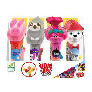 Pop Ups Lollipop Lizenz Mix 10g, Lolli wiederverschließbaren Behälter,