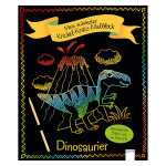 Krickel-Kratz-Malblock Dinosaurier, Kratzbuch mit Holzstift,