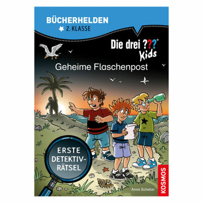 Die drei ??? Kids Geheime  Flaschenpost 2. Klasse, Detektivbuch von Anna Scheller und S. Gumpert,, 48 Seiten, ab 7 Jahren, Kosmos