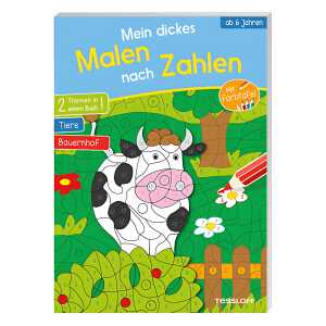 Mein dickes Malen nach Zahlen Tiere Bauernhof, Malbuch, mit Farbtafel