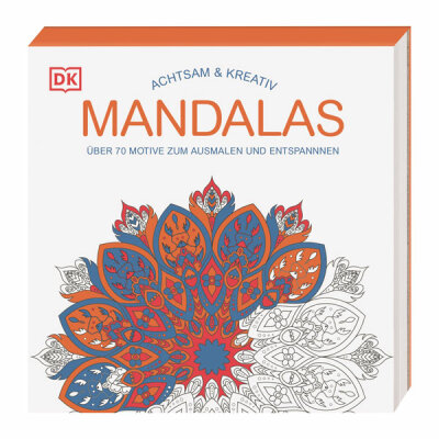 Achtsam & Kreativ  Mandalas, Malbuch mit über 70 Motive zum Ausmalen und Entspannen,, 72 Seiten, Dorling Kindersley Verlag