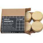 SIGEL Magnet 33 x 9 mm (Ø x H) Pinienholz natur 4...