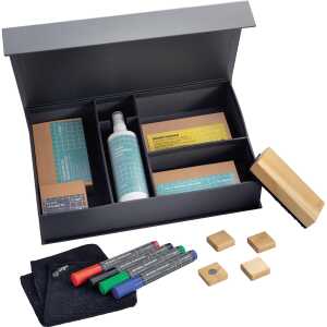 Starterset - 4 abwischbare Board-Marker (schwarz, blau, rot, grün),