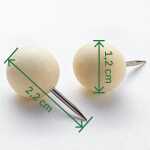 Holz-Pinnnadeln beige runder Kopf Ø 12 mm 25 Stück