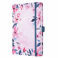 SIGEL JN337 Notizbuch Jolie - Loose Florals Pink - liniert - 80 g/m² - ca. A5 - pink - Hardcover - 174 Seiten - FSC-zertifiziert