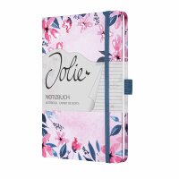 SIGEL JN337 Notizbuch Jolie - Loose Florals Pink - liniert - 80 g/m² - ca. A5 - pink - Hardcover - 174 Seiten - FSC-zertifiziert