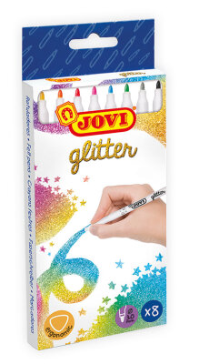 JOVI Faserschreiber ergonomic glitter 8er Schachtel, farbig sortiert