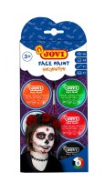 JOVI FACE PAINT HALLOWEEN Schminke 6 Dosen farbig sortiert, Zubehör