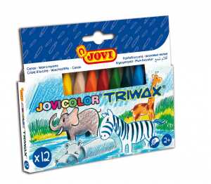 JOVI JOVICOLOR TRIWAX 12er Schachtel, farbig sortiert