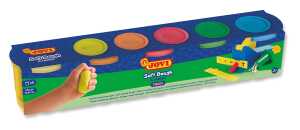 JOVI Soft Dough BLANDIVER neon Knetmasse 5er Schachtel, Neon Farben