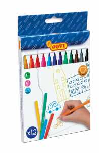 Jovi Faserschreiber ergonomic 3mm 12er Schachtel, farbig sortiert,