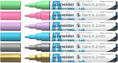 Schneider Acrylmarker Paint-It 310 2mm Etui Set2 6 Stück sortiert