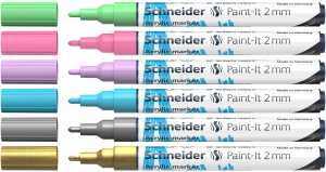Schneider Acrylmarker Paint-It 310 2mm Set 2 6er Etui, farbig sortiert