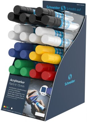 Schneider Acrylmarker Paint-It 330 15mm sort Display 24 Stück D