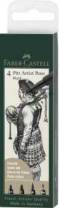 Faber Castell Tuschestift Pitt Artist Pen 4er schwarz