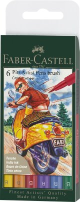 Faber Castell Tuschestift Pitt Artist Pen B colour 6x