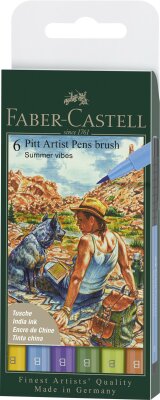 Faber Castell Tuschestift Pitt Artist Pen B Sommer 6x