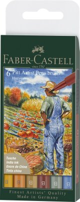 Faber Castell Tuschestift Pitt Artist Pen B Herbst 6x