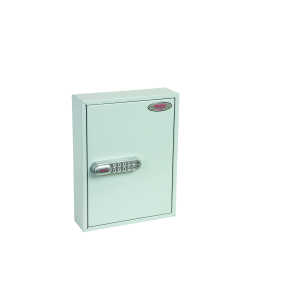 Schlüsselschrank Elektronikschloss - 42 Haken, 270 x 350 x 80 mm, grau