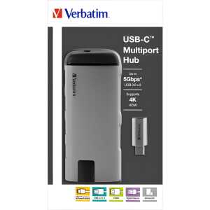 VERBATIM USB-Hub 3.1-C auf USB 3.0 Berteiler 1:3