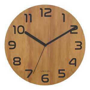 Unilux PALMA BAMBOO Wanduhr Bambus-Ziffernblatt Ø 30 cm