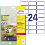 Wetterfeste Etiketten (A4, 480 Stück, ablösbar, 33,9 x 63,5 mm) weiß