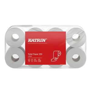 KATRIN Toilettenpapier Plus Toilet 250 3-lagig, weiß, 6x 8 Ro 250 Bl