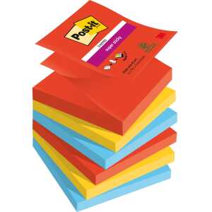 Post-it Haftnotizblock Z-Notes Playful - 76 x 76 mm, 6x 90 Blatt, sort