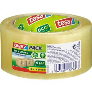 TESA Verpackungsklebeband Bio&Strong - 50 mm x 66 m, transparent