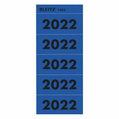 LEITZ 1422 Inhaltsschild 2022 - selbstklebend, 100 Stück, blau