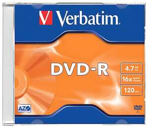 VERBATIM DVD-R Jewelcase - 4,7GB/120Min, 16-fach, 5 Stück