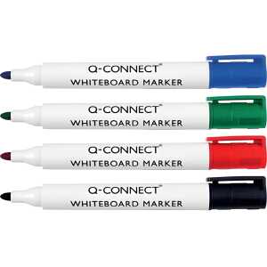 Whiteboardmarker 1,5-3mm 4ST sort. Q-CONNECT KF26038 Rundspitze