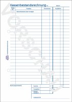 Avery Zweckform 1218 Kassenbestandsrechnung Recycling - A5, MP, BP, 50 Originale