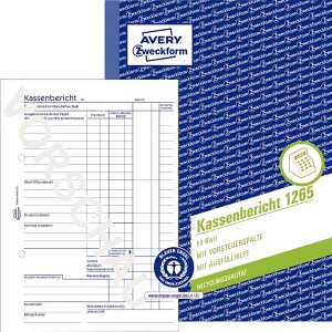 Kassenbericht, Recycling, A4, nur Originale, 50 Blatt