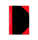 Chinakladde A4 96BL kariert schwarz/rot STYLEX 29114 rote Ecken
