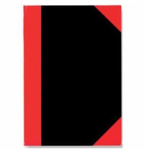 Chinakladde A5 96BL kariert schwarz/rot STYLEX 29115 rote Ecken