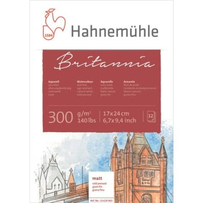 Hahnemühle Aquarellblock - 17 x 24 cm, 300 g/qm, 12 Blatt