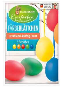 Ostereierfarbe Färbeblättchen Heissfarbe 1007781 5 Farben sortiert