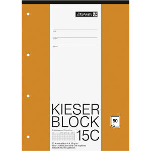 BRUNNEN Block A4 Kieserblock kariert 50 Blatt 1042925