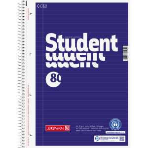 BRUNNEN Collegeblock A4 liniert 80 Blatt Recyclingpapier Blauer