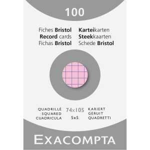 Karteikarten A7 kariert rosa 100St