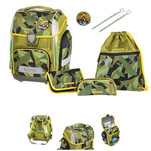 Schultaschenset Construction olive SCHNEIDERS ERGOLITE 6-tlg. M.