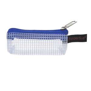 FSY Mini-Reißverschluss-Beutel 80 x 30 mm, Textil-Reißverschluss blau