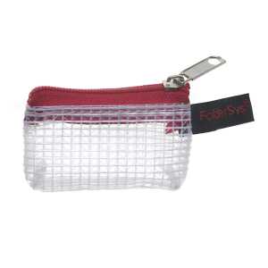 FSY Mini-Reißverschluss-Beutel 55 x 35 mm, Textil-Reißverschluss rot