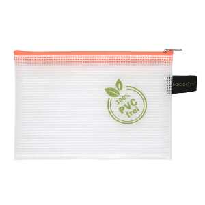 FSY PVC-freier Reißverschluss-Beutel A6, mit Zip, orange, 1 Stück
