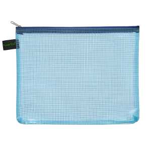 Reißverschluss-Beutel A5, mit Zip blau, Folie blau transparent,
