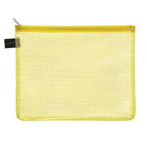 Reißverschluss-Beutel A5, mit Zip gelb, Folie gelb transparent,