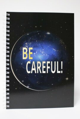 ADINA Premium Collegeblock Kollegblock "BE CAREFUL!" A4 liniert 80 Blatt 90g/qm Lineatur 27