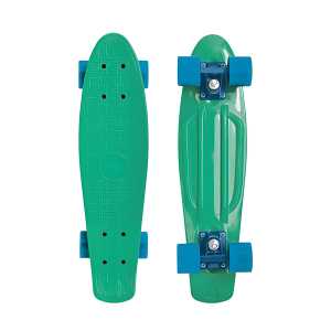 Skateboard Retro Native grün, Rollen 60 x 45 mm blau, aus griffigem PU