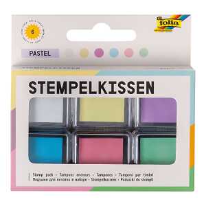 Stempelkissen 6er Set pastell 6 Farben, Packungen mit 6 Stempelkissen